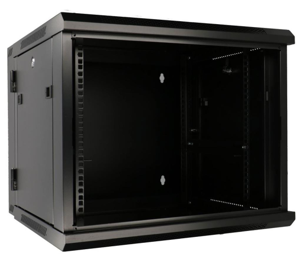 Extralink Szafka wisząca rack 9U 600x600 czarna dwusekcyjna EX.12943 - 489357 - zdjęcie 5